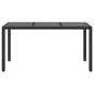 vidaXL Gartentisch mit Glasplatte Schwarz 150x90x75 cm Poly Rattan vidaXL Gartentisch mit Glasplatte Schwarz 150x90x75 cm Poly Rattan