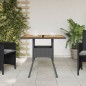 vidaXL Gartentisch mit Holzplatte Schwarz 80x80x75 cm Poly Rattan vidaXL Gartentisch mit Holzplatte Schwarz 80x80x75 cm Poly Rattan