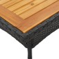 vidaXL Gartentisch mit Holzplatte Schwarz 80x80x75 cm Poly Rattan vidaXL Gartentisch mit Holzplatte Schwarz 80x80x75 cm Poly Rattan
