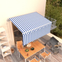 Gelenkarmmarkise Automatisch mit Jalousie 3x2,5 m Blau und Weiß
