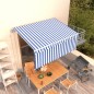 Gelenkarmmarkise Automatisch mit Jalousie 3x2,5 m Blau und Weiß Gelenkarmmarkise Automatisch mit Jalousie 3x2,5 m Blau und Weiß