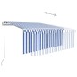 Gelenkarmmarkise Automatisch mit Jalousie 3x2,5 m Blau und Weiß Gelenkarmmarkise Automatisch mit Jalousie 3x2,5 m Blau und Weiß