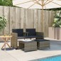 vidaXL Gartensofa 2-Sitzer mit Tisch und Hockern Grau Poly Rattan vidaXL Gartensofa 2-Sitzer mit Tisch und Hockern Grau Poly Rattan