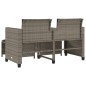 vidaXL Gartensofa 2-Sitzer mit Tisch und Hockern Grau Poly Rattan vidaXL Gartensofa 2-Sitzer mit Tisch und Hockern Grau Poly Rattan