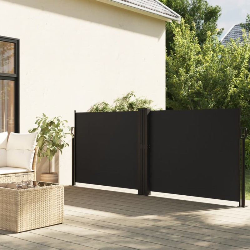vidaXL Seitenmarkise Ausziehbar Schwarz 120x1200 cm vidaXL Seitenmarkise Ausziehbar Schwarz 120x1200 cm