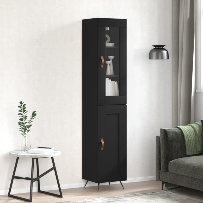 vidaXL Highboard Schwarz 34,5x34x180 cm Holzwerkstoff vidaXL Highboard Schwarz 34,5x34x180 cm Holzwerkstoff