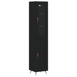 vidaXL Highboard Schwarz 34,5x34x180 cm Holzwerkstoff