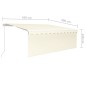 vidaXL Markise Manuell Einziehbar mit Rollo 4,5x3 m Creme vidaXL Markise Manuell Einziehbar mit Rollo 4,5x3 m Creme