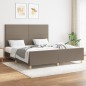 vidaXL Bettgestell mit Kopfteil Taupe 160x200 cm Stoff vidaXL Bettgestell mit Kopfteil Taupe 160x200 cm Stoff