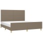 vidaXL Bettgestell mit Kopfteil Taupe 160x200 cm Stoff vidaXL Bettgestell mit Kopfteil Taupe 160x200 cm Stoff