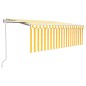 Automatische Markise Volant, LED & Windsensor 4,5x3 m Gelb Weiß Automatische Markise Volant, LED & Windsensor 4,5x3 m Gelb Weiß
