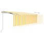 Automatische Markise Volant, LED & Windsensor 4,5x3 m Gelb Weiß Automatische Markise Volant, LED & Windsensor 4,5x3 m Gelb Weiß
