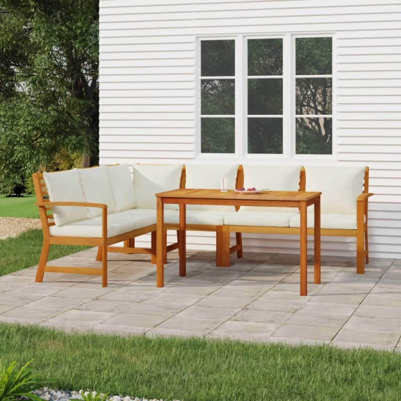 vidaXL 5-tlg. Garten-Essgruppe mit Kissen Massivholz Akazie vidaXL 5-tlg. Garten-Essgruppe mit Kissen Massivholz Akazie