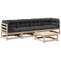 vidaXL 5-tlg. Garten-Sofagarnitur mit Kissen Massivholz Kiefer vidaXL 5-tlg. Garten-Sofagarnitur mit Kissen Massivholz Kiefer