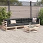 vidaXL 5-tlg. Garten-Sofagarnitur mit Kissen Massivholz Kiefer vidaXL 5-tlg. Garten-Sofagarnitur mit Kissen Massivholz Kiefer