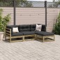 vidaXL 4-tlg. Garten-Sofagarnitur mit Kissen Kiefernholz Imprägniert vidaXL 4-tlg. Garten-Sofagarnitur mit Kissen Kiefernholz Imprägniert