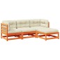 vidaXL 4-tlg. Garten-Sofagarnitur mit Kissen Wachsbraun Kiefernholz vidaXL 4-tlg. Garten-Sofagarnitur mit Kissen Wachsbraun Kiefernholz