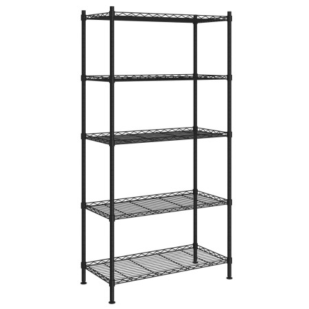 vidaXL Lagerregal mit 5 Böden 90x35x180 cm Schwarz 250 kg