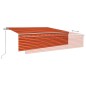 Gelenkarmmarkise Automatisch mit Volant 6x3 m Orange und Braun Gelenkarmmarkise Automatisch mit Volant 6x3 m Orange und Braun