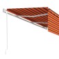 Gelenkarmmarkise Automatisch mit Volant 6x3 m Orange und Braun Gelenkarmmarkise Automatisch mit Volant 6x3 m Orange und Braun
