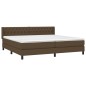 vidaXL Boxspringbett mit Matratze Dunkelbraun 200x200 cm Stoff vidaXL Boxspringbett mit Matratze Dunkelbraun 200x200 cm Stoff