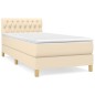 vidaXL Boxspringbett mit Matratze Creme 100x200 cm Stoff vidaXL Boxspringbett mit Matratze Creme 100x200 cm Stoff