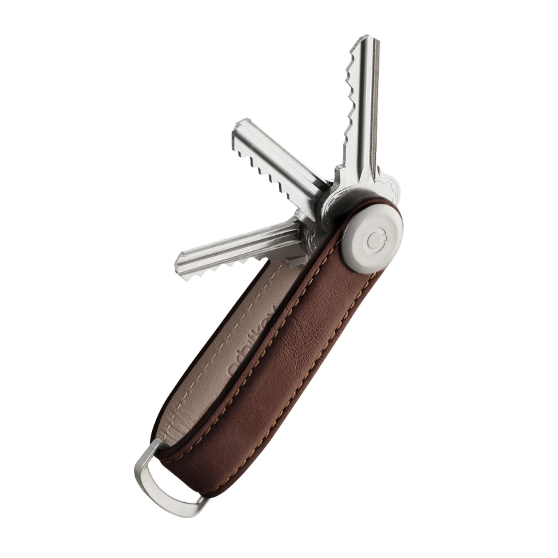 Orbitkey - Schlüssel-Organizer aus Leder - Espressobraun mit braunen Nähten Orbitkey - Schlüssel-Organizer aus Leder - Espressobraun mit braunen Nähten