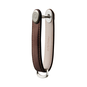Orbitkey - Schlüssel-Organizer aus Leder - Espressobraun mit braunen Nähten