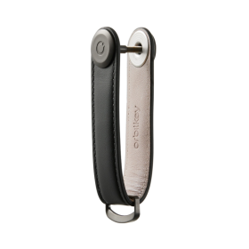 Orbitkey - Schlüssel-Organizer aus Leder - Schwarz mit schwarzen Nähten