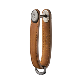 Orbitkey - Crazy-Horse Leder Schlüssel Organizer - Kastanienbraun mit braunen Nähten
