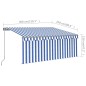 vidaXL Markise Manuell Einziehbar mit Rollo 3x2,5 m Blau und Weiß vidaXL Markise Manuell Einziehbar mit Rollo 3x2,5 m Blau und Weiß
