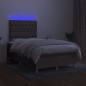 vidaXL Boxspringbett mit Matratze & LED Taupe 120x190 cm Stoff vidaXL Boxspringbett mit Matratze & LED Taupe 120x190 cm Stoff