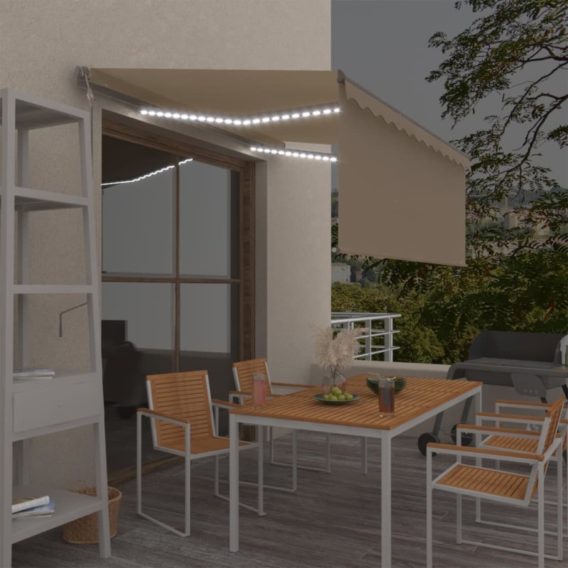 Automatische Markise mit Jalousie LED Windsensor 3,5x2,5m Creme Automatische Markise mit Jalousie LED Windsensor 3,5x2,5m Creme