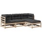 vidaXL 4-tlg. Garten-Sofagarnitur mit Kissen Massivholz Kiefer vidaXL 4-tlg. Garten-Sofagarnitur mit Kissen Massivholz Kiefer