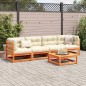 vidaXL 5-tlg. Garten-Sofagarnitur mit Kissen Wachsbraun Kiefernholz vidaXL 5-tlg. Garten-Sofagarnitur mit Kissen Wachsbraun Kiefernholz