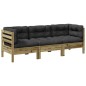 vidaXL 3-tlg. Garten-Sofagarnitur mit Kissen Kiefernholz Imprägniert vidaXL 3-tlg. Garten-Sofagarnitur mit Kissen Kiefernholz Imprägniert