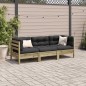 vidaXL 3-tlg. Garten-Sofagarnitur mit Kissen Kiefernholz Imprägniert vidaXL 3-tlg. Garten-Sofagarnitur mit Kissen Kiefernholz Imprägniert