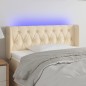 vidaXL LED Kopfteil Creme 103x16x78/88 cm Stoff