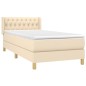 vidaXL Boxspringbett mit Matratze Creme 100x200 cm Stoff vidaXL Boxspringbett mit Matratze Creme 100x200 cm Stoff