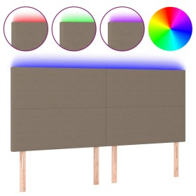 vidaXL LED Kopfteil Taupe 160x5x118/128 cm Stoff