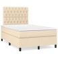 vidaXL Boxspringbett mit Matratze & LED Creme 120x190 cm Stoff vidaXL Boxspringbett mit Matratze & LED Creme 120x190 cm Stoff