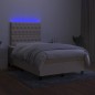 vidaXL Boxspringbett mit Matratze & LED Creme 120x190 cm Stoff vidaXL Boxspringbett mit Matratze & LED Creme 120x190 cm Stoff