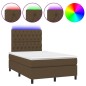 vidaXL Boxspringbett mit Matratze & LED Dunkelbraun 120x190 cm Stoff vidaXL Boxspringbett mit Matratze & LED Dunkelbraun 120x190 cm Stoff