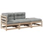 vidaXL 3-tlg. Garten-Sofagarnitur mit Kissen Massivholz Kiefer vidaXL 3-tlg. Garten-Sofagarnitur mit Kissen Massivholz Kiefer