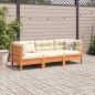 vidaXL 3-tlg. Garten-Sofagarnitur mit Kissen Wachsbraun Kiefernholz vidaXL 3-tlg. Garten-Sofagarnitur mit Kissen Wachsbraun Kiefernholz