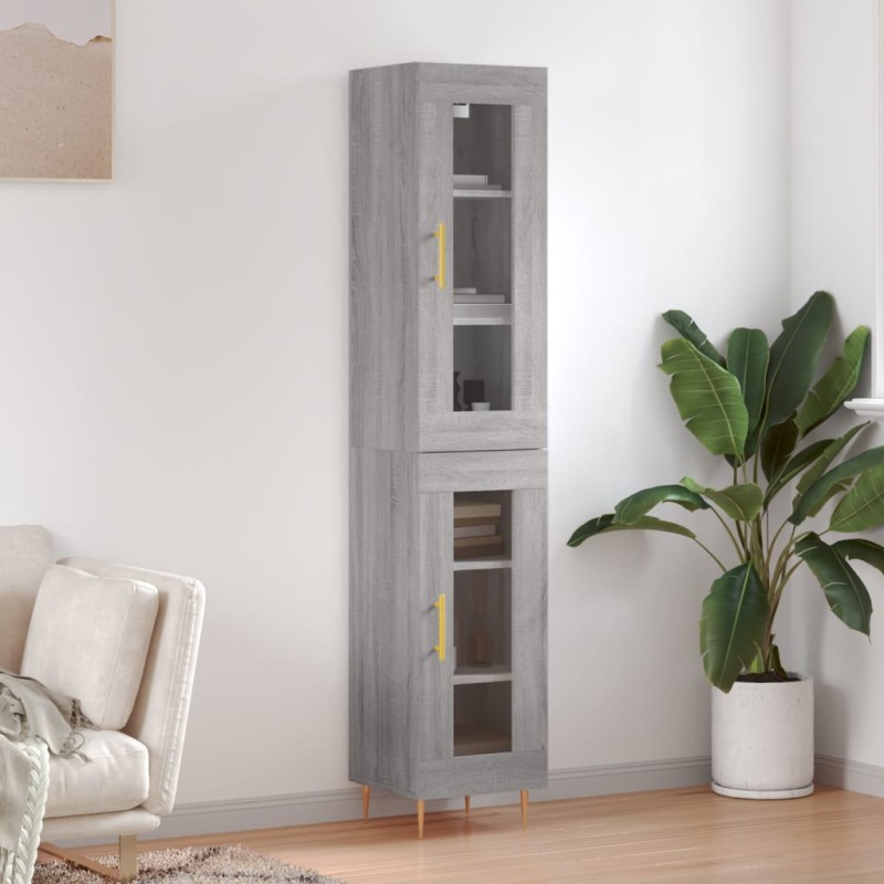 Highboard Grau Sonoma 34,5x34x180 cm Holzwerkstoff Highboard Grau Sonoma 34,5x34x180 cm Holzwerkstoff