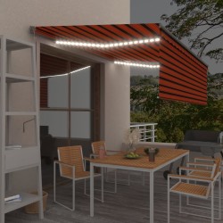 Automatische Markise Jalousie LED Windsensor 4x3 m Orange Braun