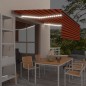Automatische Markise Jalousie LED Windsensor 4x3 m Orange Braun Automatische Markise Jalousie LED Windsensor 4x3 m Orange Braun