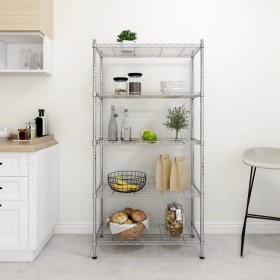vidaXL Lagerregal mit 5 Böden 90x35x180 cm Chrom 250 kg