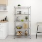 vidaXL Lagerregal mit 5 Böden 90x35x180 cm Chrom 250 kg vidaXL Lagerregal mit 5 Böden 90x35x180 cm Chrom 250 kg